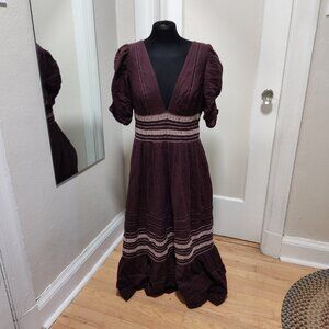 Free People Delicacy Midi Dress in Plum